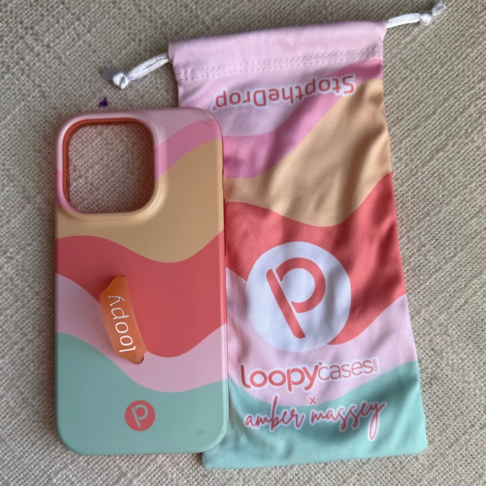 iPhone 14PRO Loopy Case- Sweet Sorbet X Amber Massey - with loop & bag